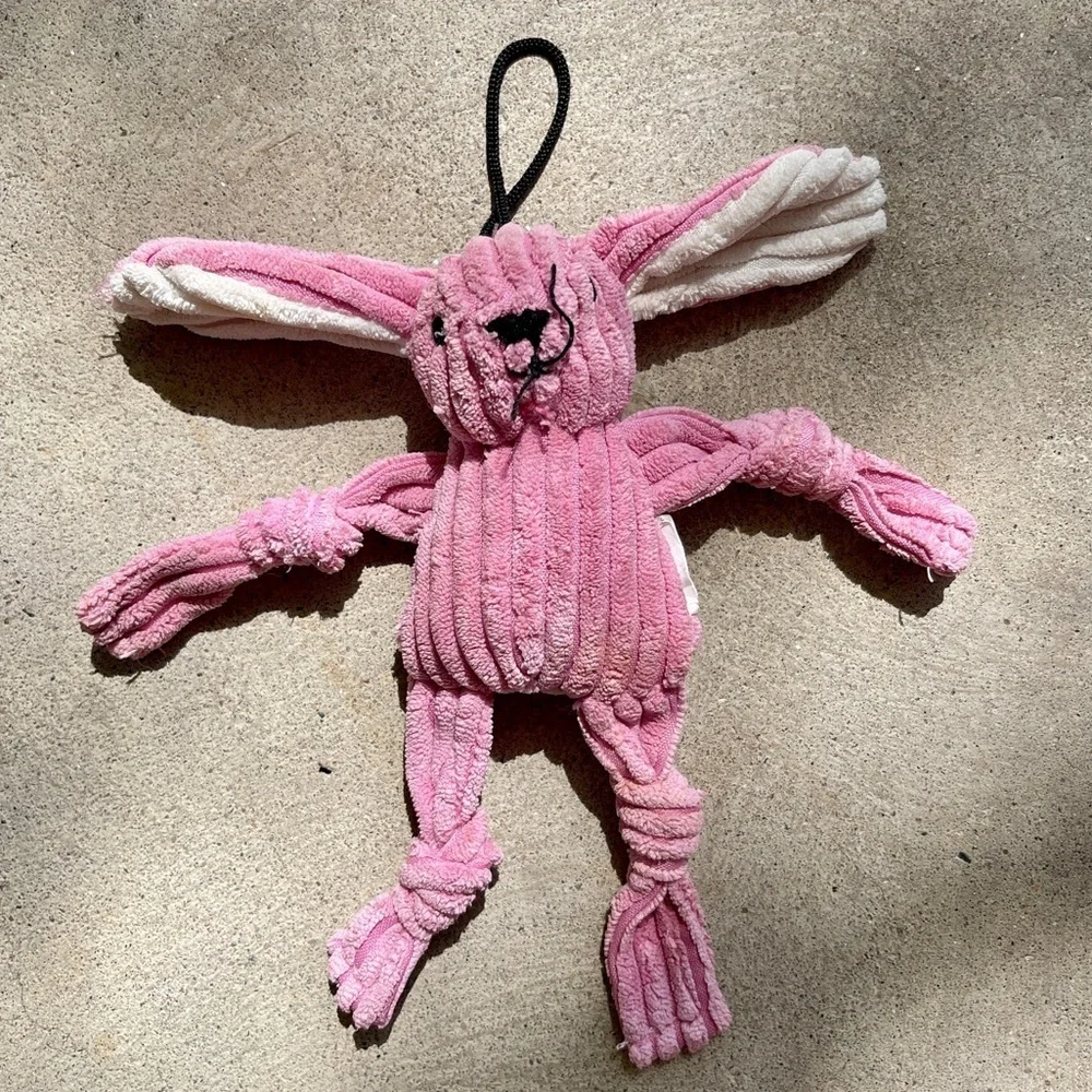 Pink Corduroy Bunny Cat Nip Filled Toy